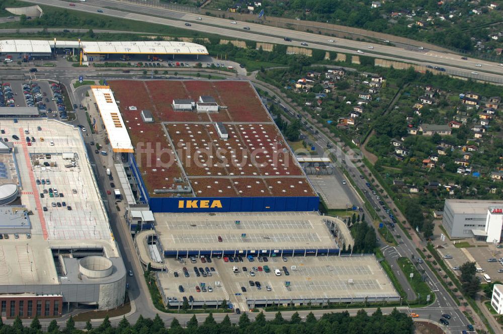 Dresden aus der Vogelperspektive: IKEA - Einrichtungshaus im Elbepark Dresden