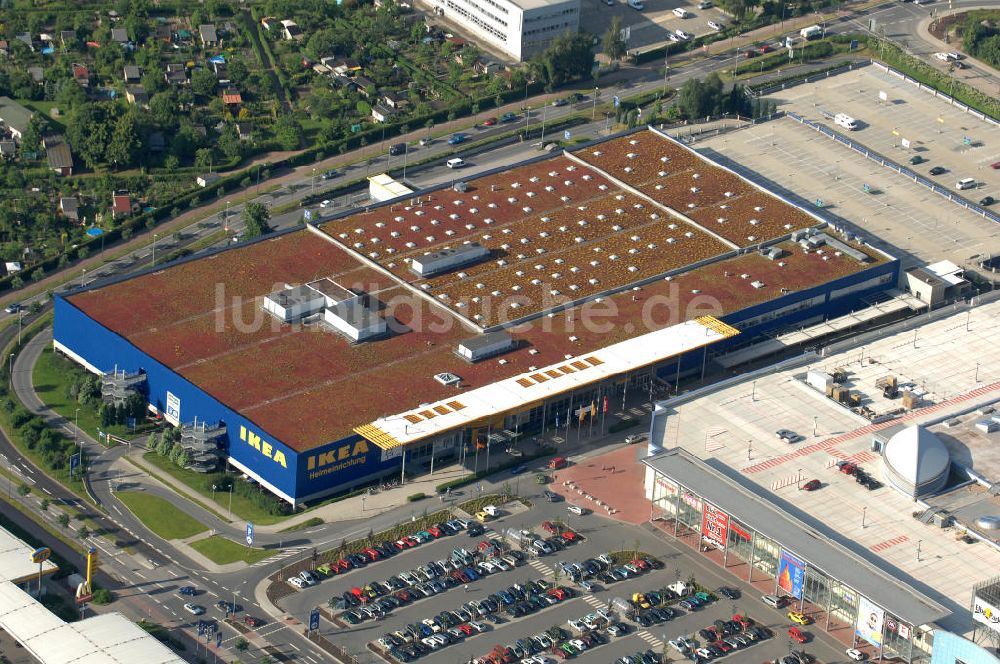 Dresden von oben - IKEA - Einrichtungshaus im Elbepark Dresden im Bundesland Sachsen