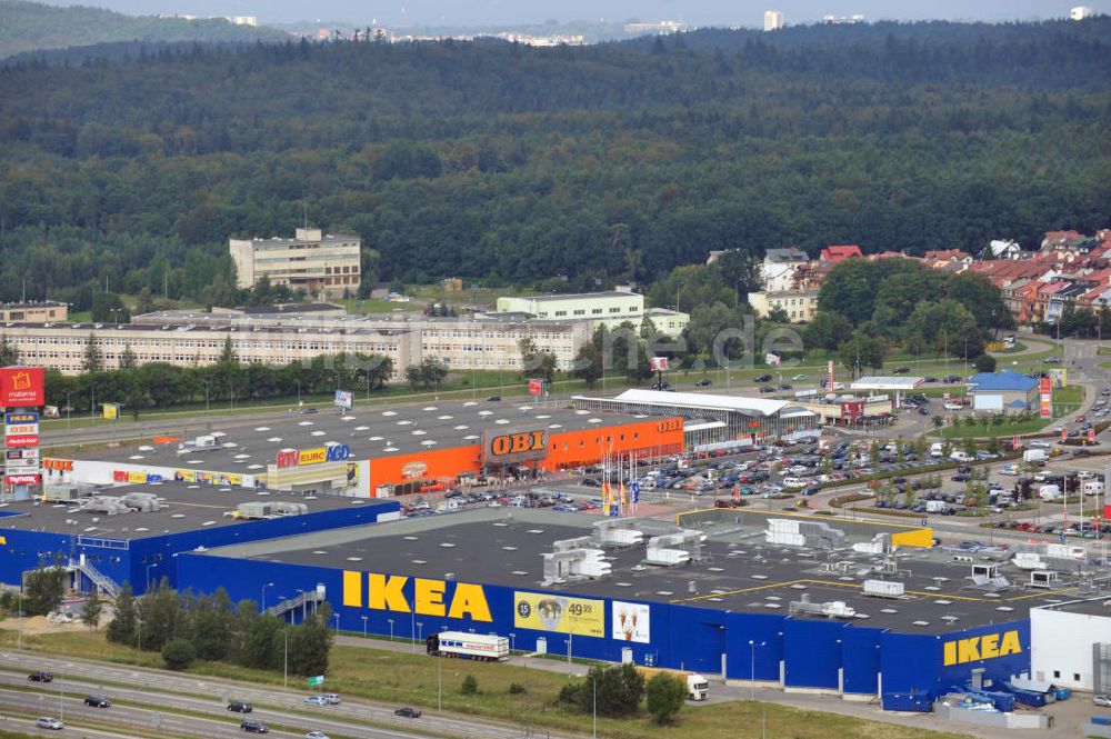 Luftbild Danzig / Gdansk - IKEA Einrichtungshaus im Gewerbegebiet in Danzig, Polen