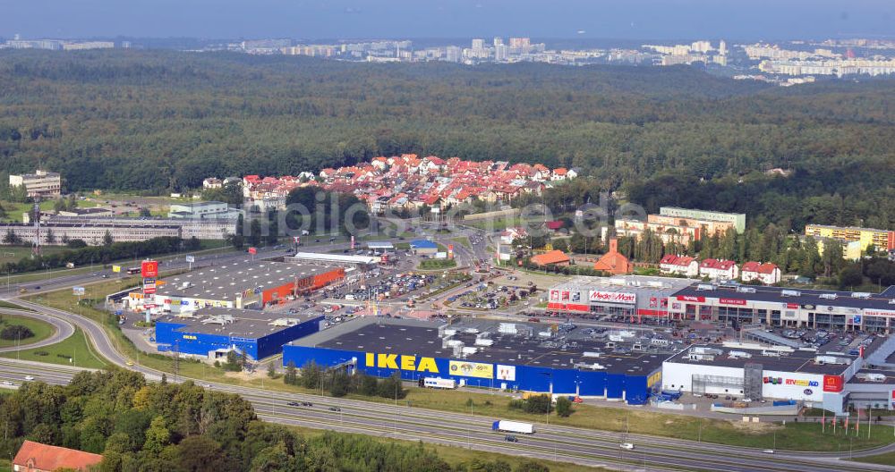 Danzig / Gdansk aus der Vogelperspektive: IKEA Einrichtungshaus im Gewerbegebiet in Danzig, Polen