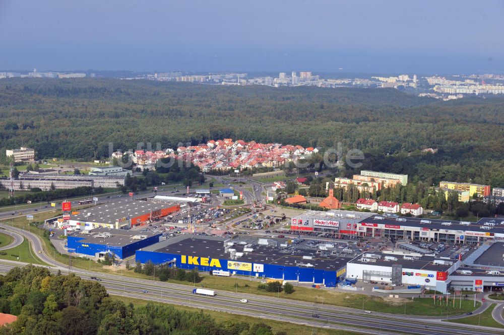 Danzig / Gdansk von oben - IKEA Einrichtungshaus im Gewerbegebiet in Danzig, Polen