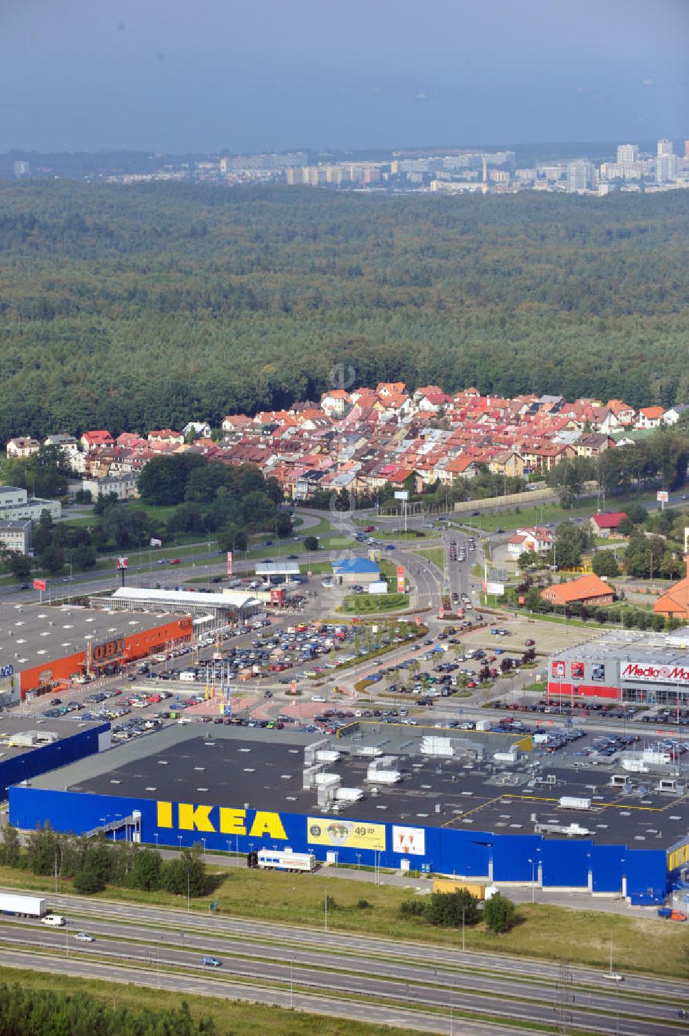 Luftbild Danzig / Gdansk - IKEA Einrichtungshaus im Gewerbegebiet in Danzig, Polen