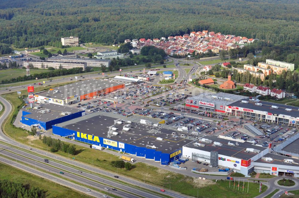 Luftaufnahme Danzig / Gdansk - IKEA Einrichtungshaus im Gewerbegebiet in Danzig, Polen