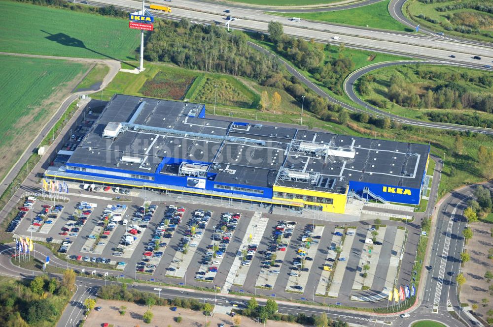 Günthersdorf aus der Vogelperspektive: IKEA Einrichtungshaus in Günthersdorf