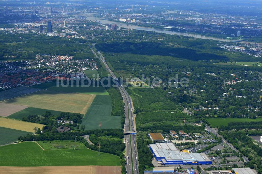 Luftaufnahme KÖLN - IKEA Einrichtungshaus an der Godorfer Hauptstr. im Stadtteil Godorf von Köln im Bundesland Nordrhein-Westfalen