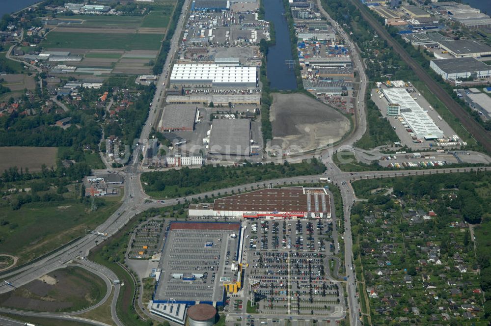 Hamburg von oben - IKEA-Einrichtungshaus in Hamburg - Moorfleet