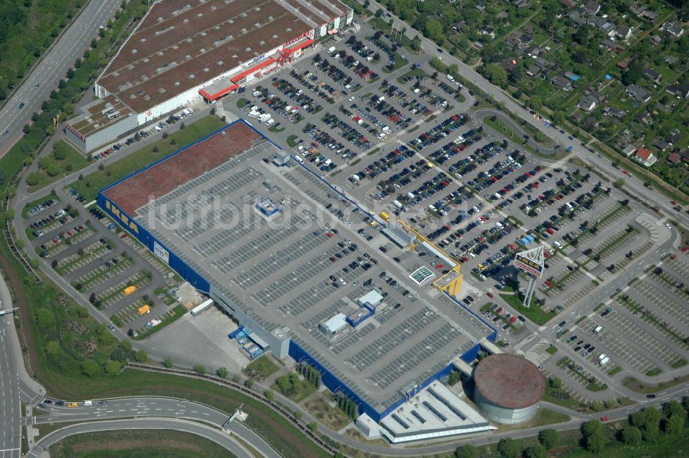 Hamburg von oben - IKEA-Einrichtungshaus in Hamburg - Moorfleet