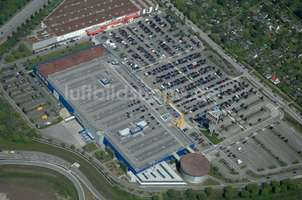 Hamburg aus der Vogelperspektive: IKEA-Einrichtungshaus in Hamburg - Moorfleet