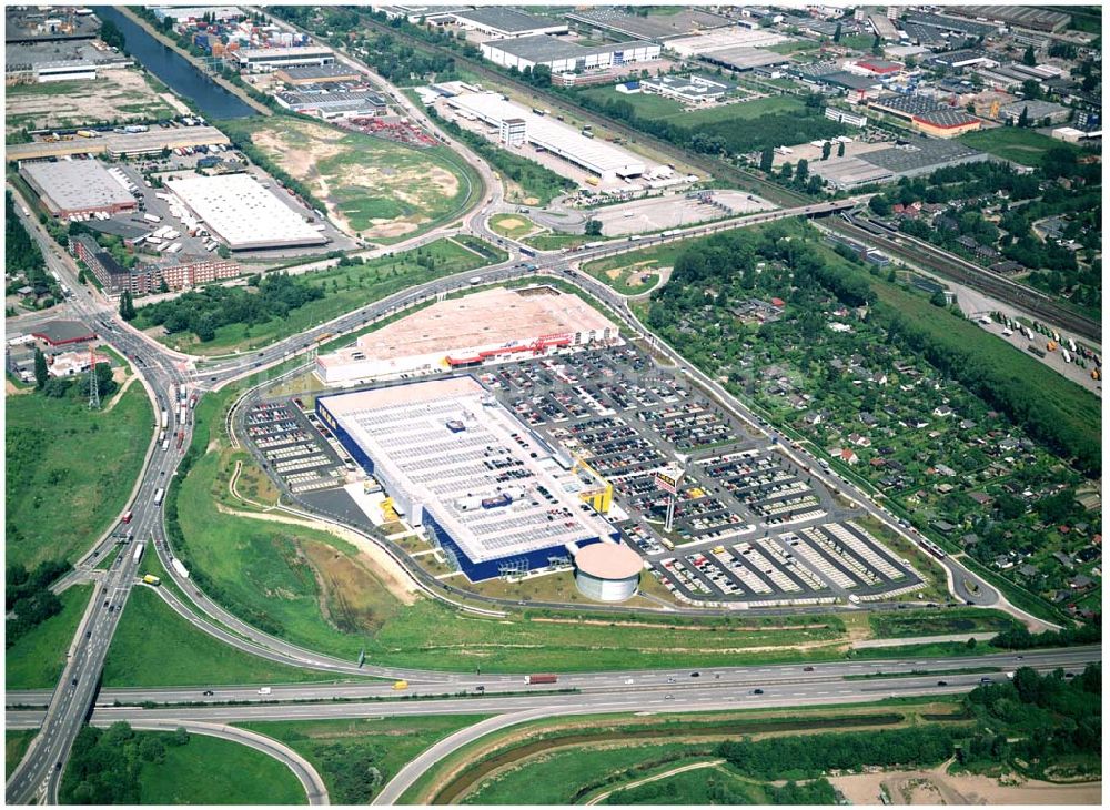 Hamburg - Moorfleet von oben - IKEA-Einrichtungshaus in Hamburg - Moorfleet an der Autobahnabfahrt Moorfleet (E22)