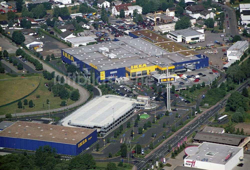 Hanau / Hessen von oben - IKEA-Einrichtungshaus Hanau