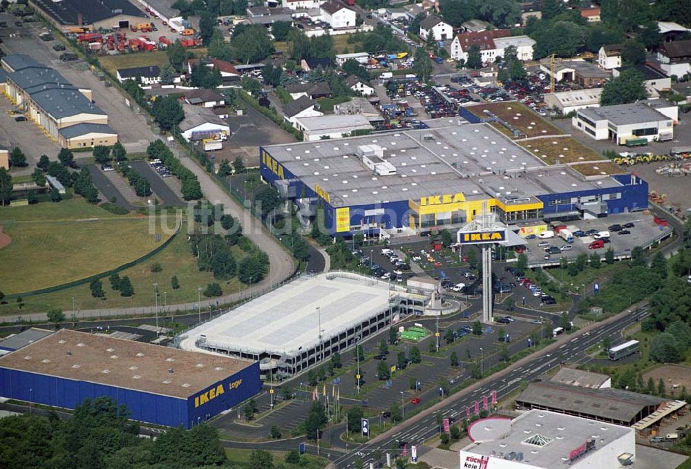 Hanau / Hessen aus der Vogelperspektive: IKEA-Einrichtungshaus Hanau