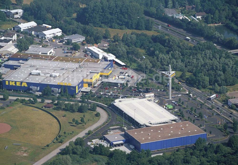 Hanau / Hessen von oben - IKEA-Einrichtungshaus Hanau