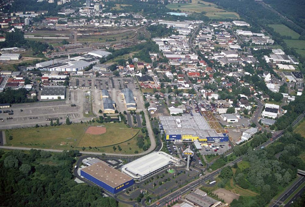 Hanau / Hessen von oben - IKEA-Einrichtungshaus Hanau