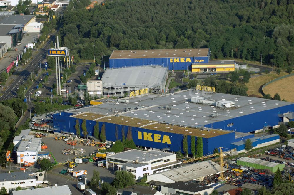 Hanau von oben - IKEA Einrichtungshaus in Hanau