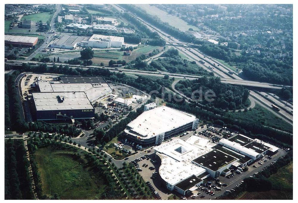 Kassel / Hessen von oben - IKEA-Einrichtungshaus Kassel an der Bundesautobahn A49/ Konrad-Zuse Straße/ Heinrich-Herz Straße