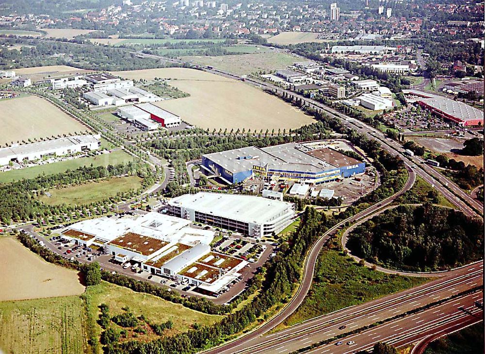 Kassel / Hessen von oben - IKEA-Einrichtungshaus Kassel an der Bundesautobahn A49/ Konrad-Zuse Straße/ Heinrich-Herz Straße