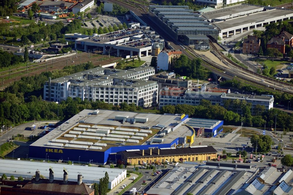 Berlin aus der Vogelperspektive: IKEA Einrichtungshaus / Möbelhaus in Berlin - Tempelhof