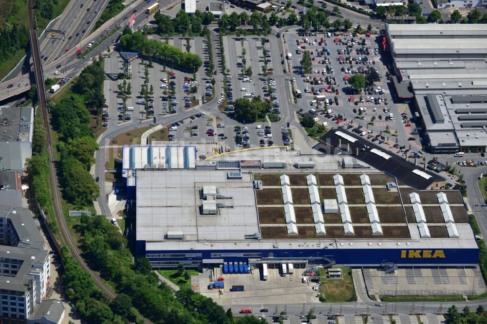 Berlin von oben - IKEA Einrichtungshaus / Möbelhaus in Berlin - Tempelhof