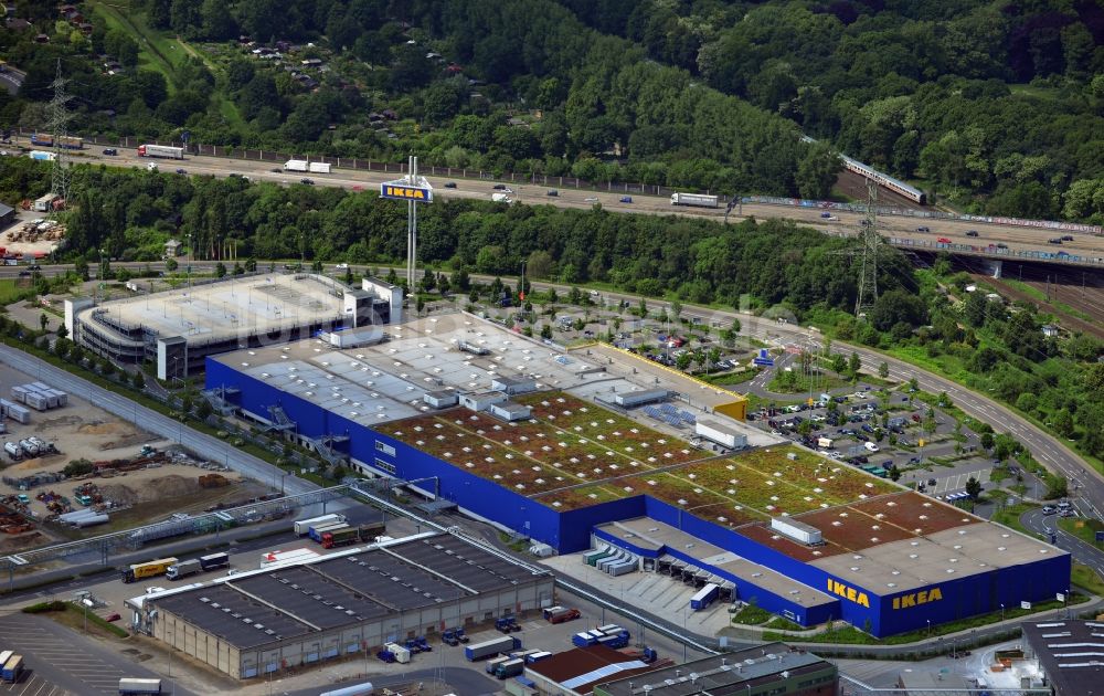 Düsseldorf aus der Vogelperspektive: IKEA Einrichtungshaus / Möbelhaus in Düsseldorf im Bundesland Nordrhein-Westfalen