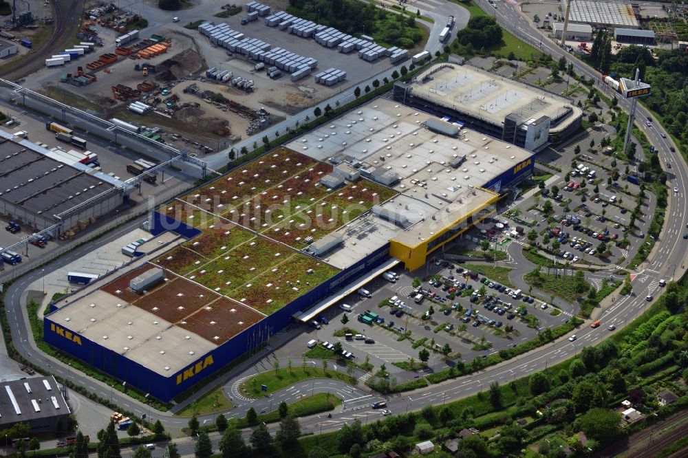 Luftaufnahme Düsseldorf - IKEA Einrichtungshaus / Möbelhaus in Düsseldorf im Bundesland Nordrhein-Westfalen