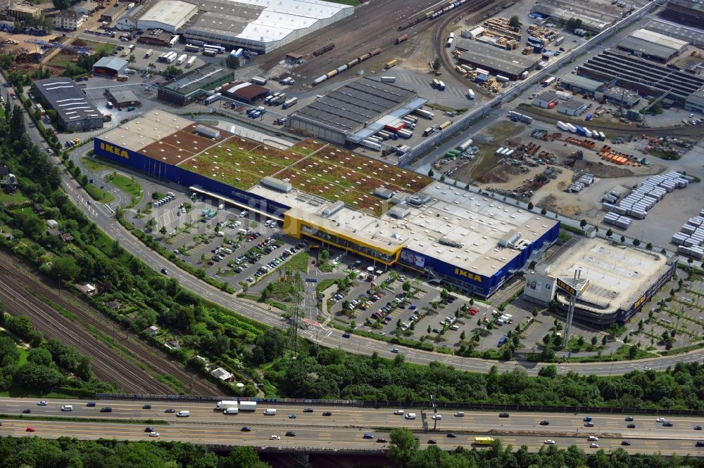 Düsseldorf aus der Vogelperspektive: IKEA Einrichtungshaus / Möbelhaus in Düsseldorf im Bundesland Nordrhein-Westfalen