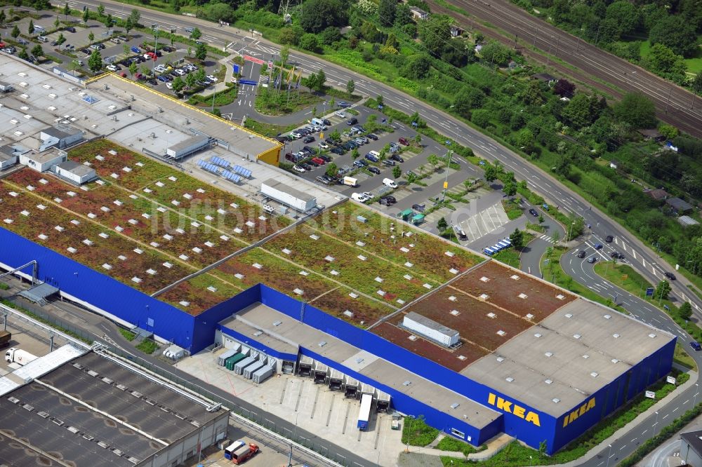 Luftaufnahme Düsseldorf - IKEA Einrichtungshaus / Möbelhaus in Düsseldorf im Bundesland Nordrhein-Westfalen