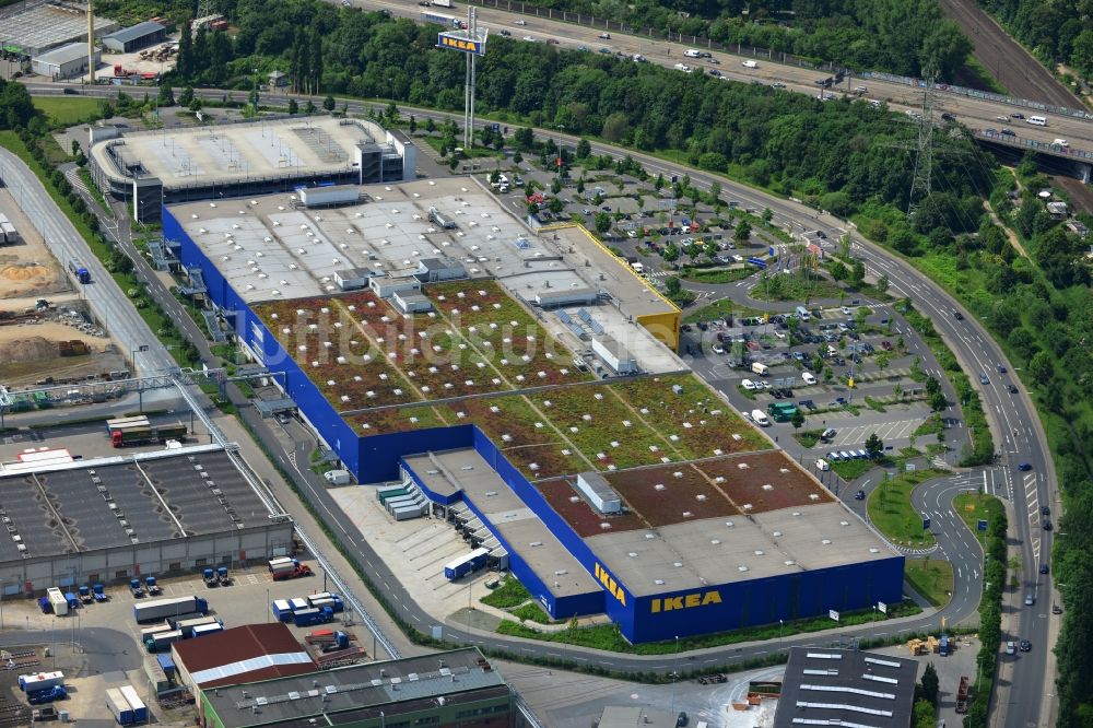 Düsseldorf aus der Vogelperspektive: IKEA Einrichtungshaus / Möbelhaus in Düsseldorf im Bundesland Nordrhein-Westfalen