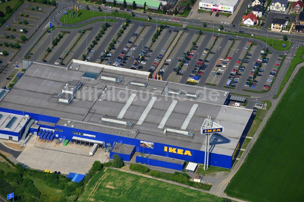 Luftaufnahme Kamen - IKEA Einrichtungshaus / Möbelhaus in Kamen im Bundesland Nordrhein-Westfalen