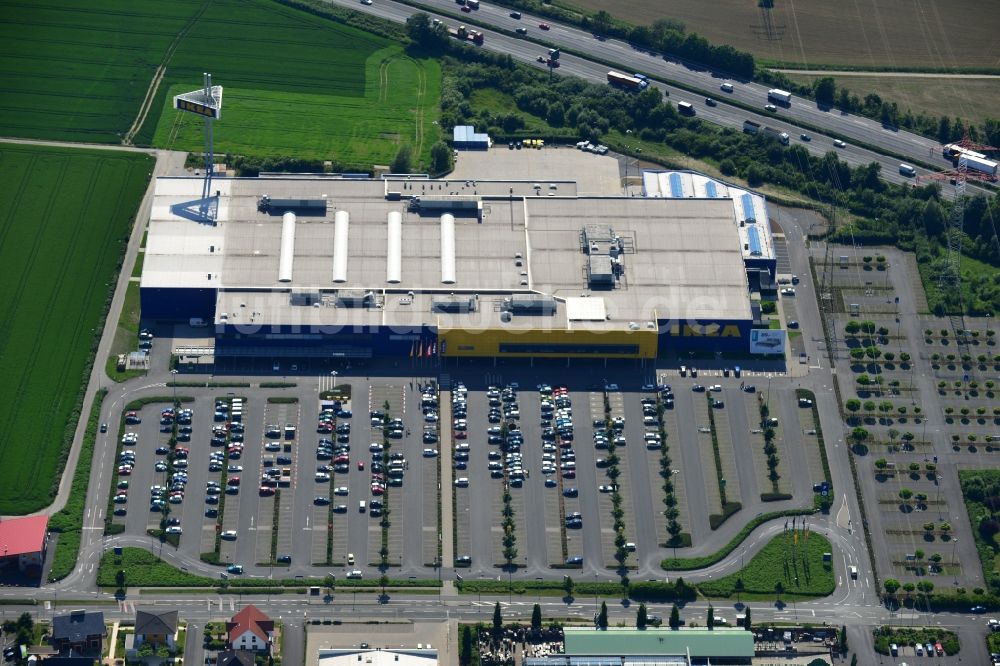 Luftbild Kamen - IKEA Einrichtungshaus / Möbelhaus in Kamen im Bundesland Nordrhein-Westfalen