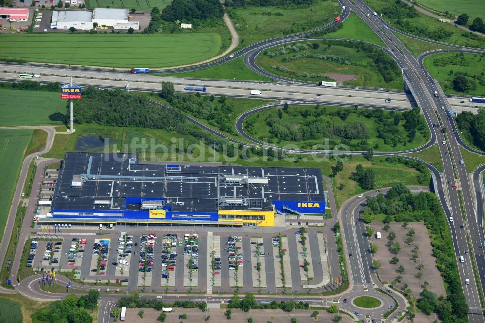 Luftbild Leuna OT Günthersdorf - IKEA Einrichtungshaus / Möbelhaus Leipzig / Halle in Günthersdorf im Bundesland Sachsen-Anhalt