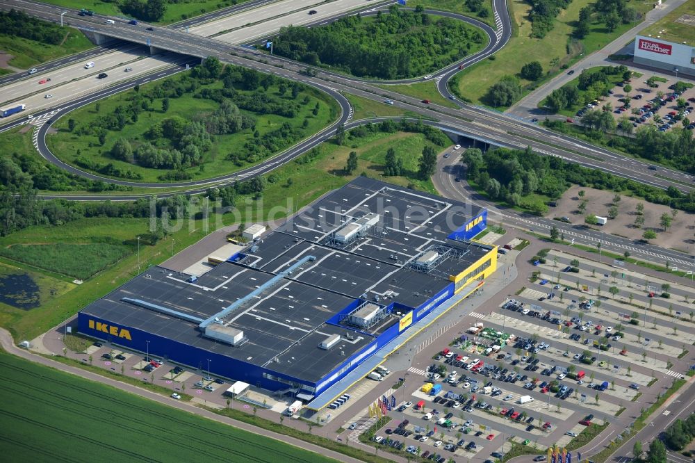 Luftaufnahme Leuna OT Günthersdorf - IKEA Einrichtungshaus / Möbelhaus Leipzig / Halle in Günthersdorf im Bundesland Sachsen-Anhalt