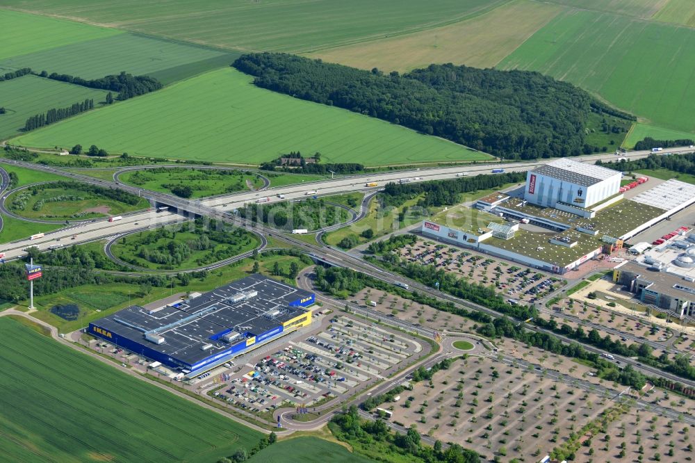 Luftbild Leuna OT Günthersdorf - IKEA Einrichtungshaus / Möbelhaus Leipzig / Halle in Günthersdorf im Bundesland Sachsen-Anhalt