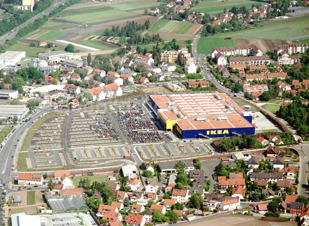 Fürth / Bayern von oben - IKEA-Einrichtungshaus in Nürnberg