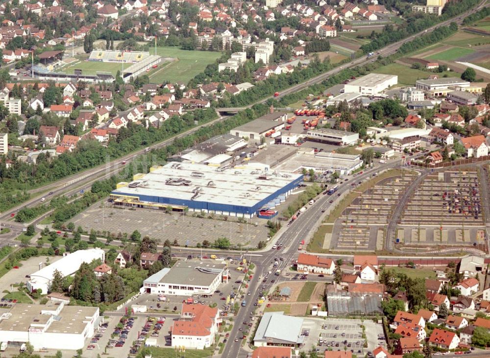 Fürth / Bayern aus der Vogelperspektive: IKEA-Einrichtungshaus in Nürnberg