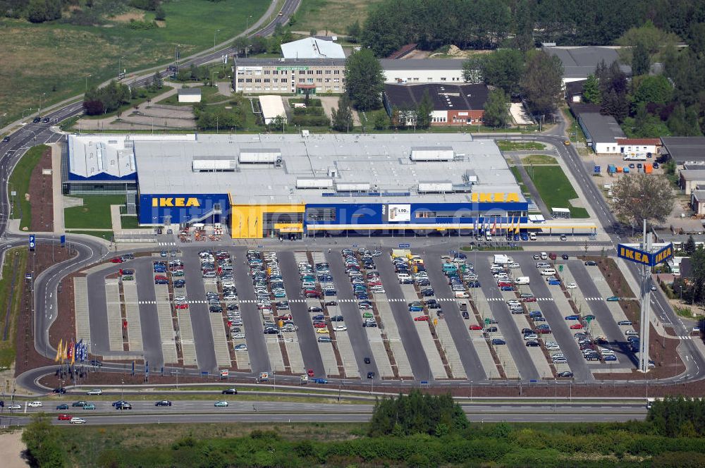 Rostock aus der Vogelperspektive: IKEA Einrichtungshaus Rostock