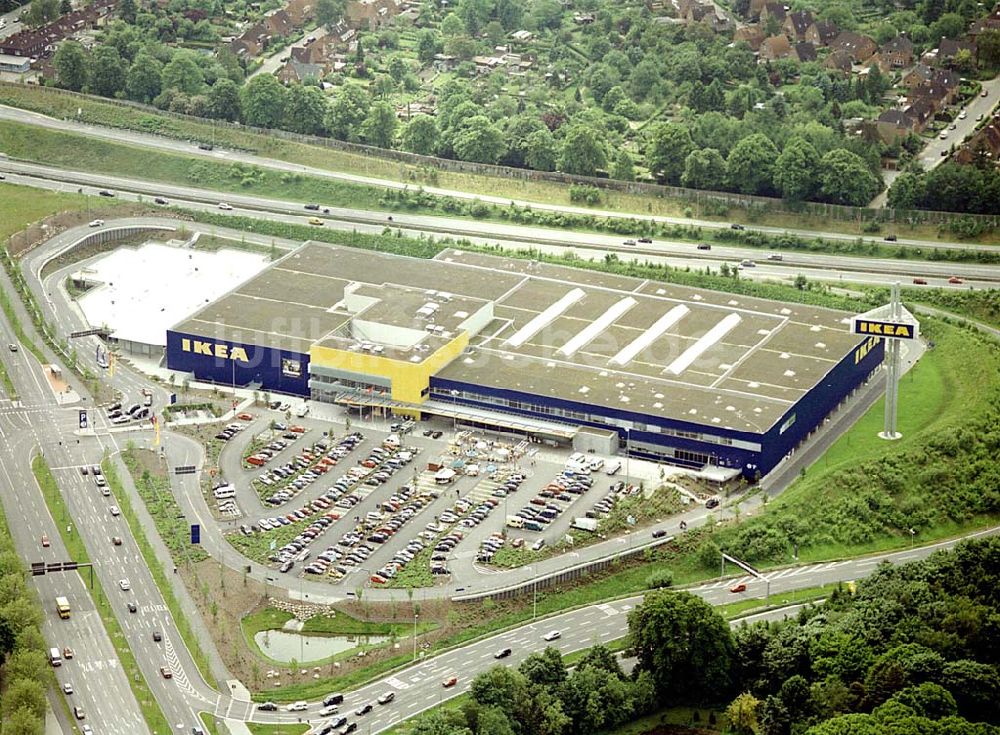 Kiel von oben - IKEA-Einrichtungshaus am Westring in Kiel-Hassee.