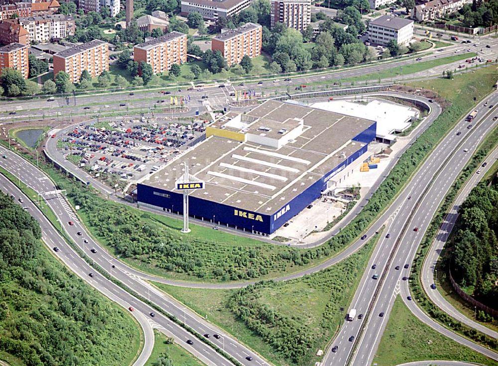 Luftbild Kiel - IKEA-Einrichtungshaus am Westring in Kiel-Hassee.