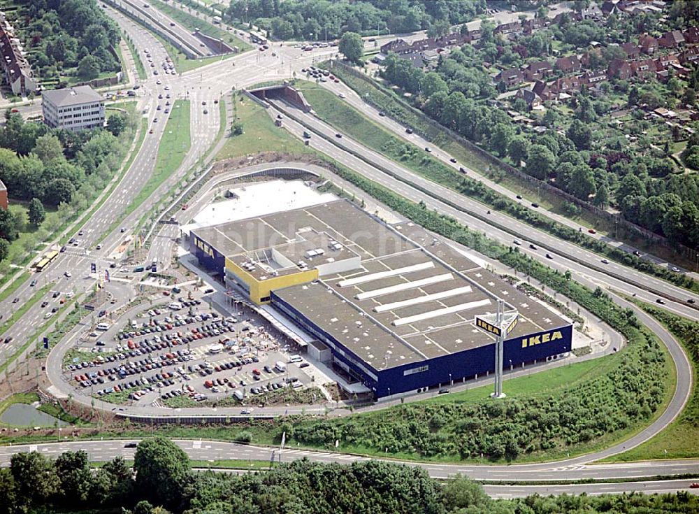 Kiel von oben - IKEA-Einrichtungshaus am Westring in Kiel-Hassee.