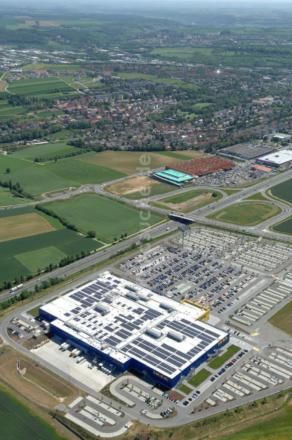 Würzburg aus der Vogelperspektive: IKEA - Einrichtungshaus Würzburg