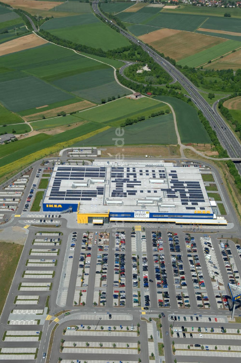 Luftbild Würzburg - IKEA - Einrichtungshaus Würzburg