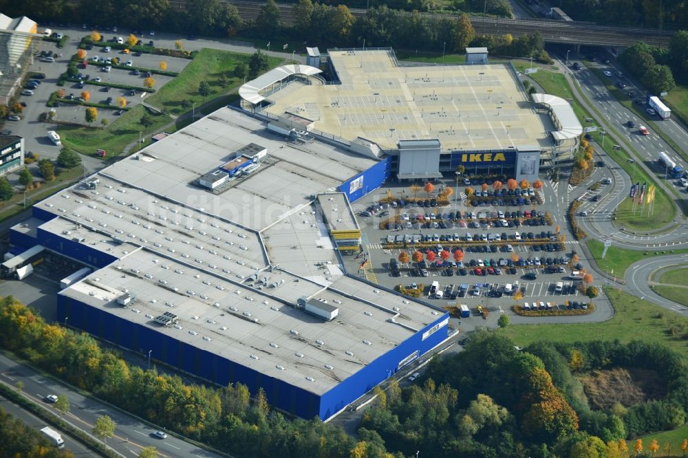 Bielefeld von oben - IKEA Filiale in Bielefeld im Bundesland Nordrhein-Westfalen