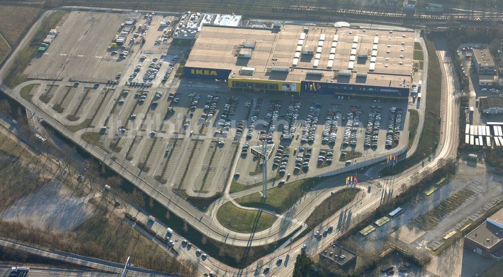 Duisburg aus der Vogelperspektive: IKEA-Filiale in Duisburg im Bundesland Nordrhein-Westfalen