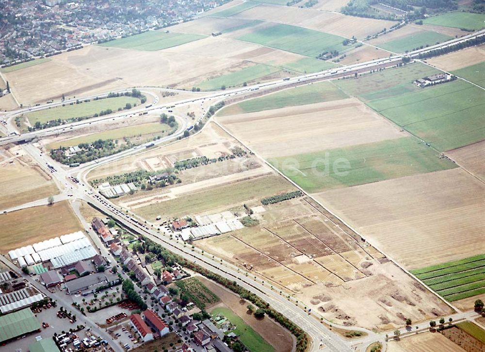 Mannheim / Baden Württemberg von oben - IKEA-Fläche auf dem Grundstück an der Frankenthaler Straße bei Mannheim