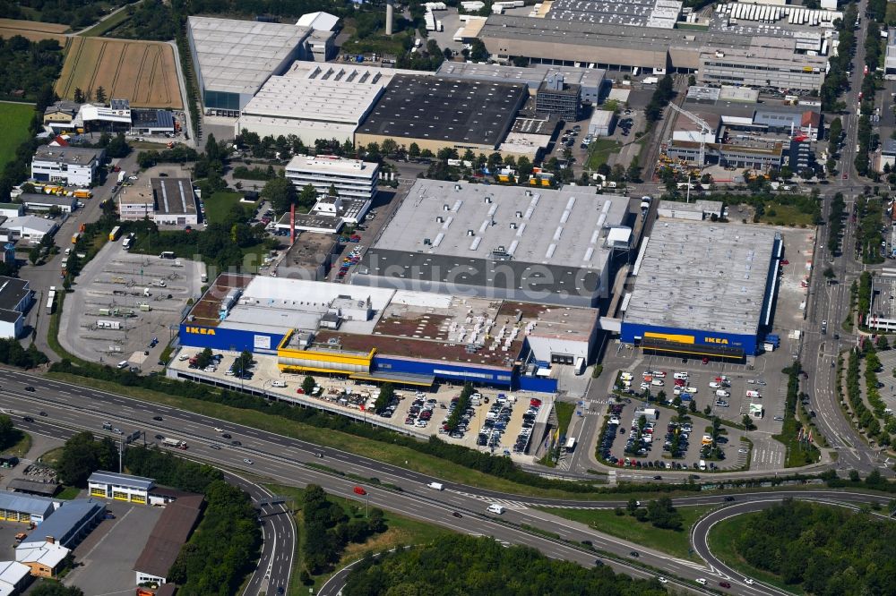 Luftbild Ludwigsburg - IKEA Möbel & Einrichtungshaus an der Heinkelstraße in Ludwigsburg im Bundesland Baden-Württemberg, Deutschland