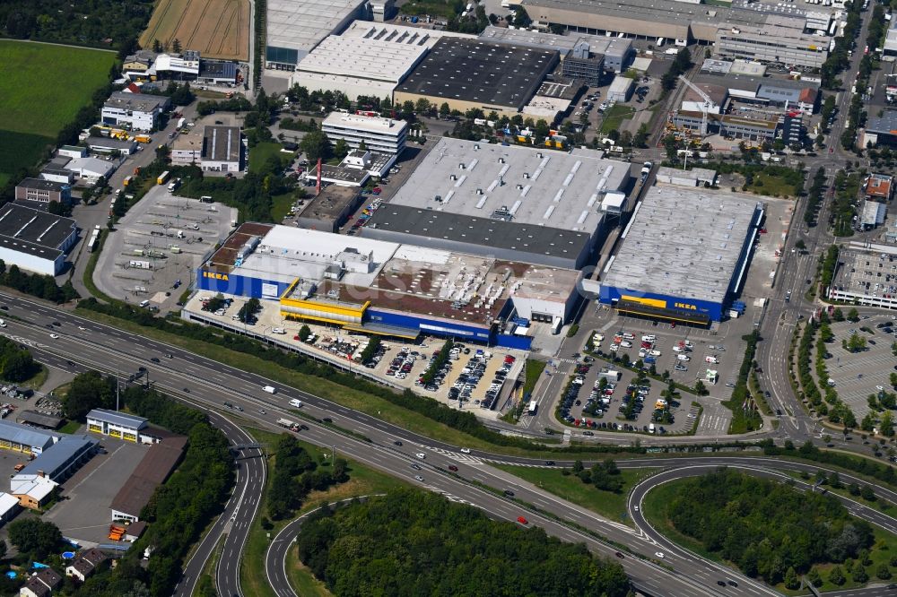 Luftaufnahme Ludwigsburg - IKEA Möbel & Einrichtungshaus an der Heinkelstraße in Ludwigsburg im Bundesland Baden-Württemberg, Deutschland