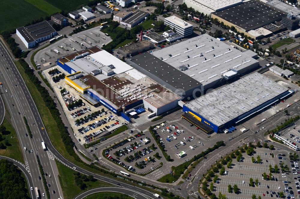 Ludwigsburg von oben - IKEA Möbel & Einrichtungshaus an der Heinkelstraße in Ludwigsburg im Bundesland Baden-Württemberg, Deutschland