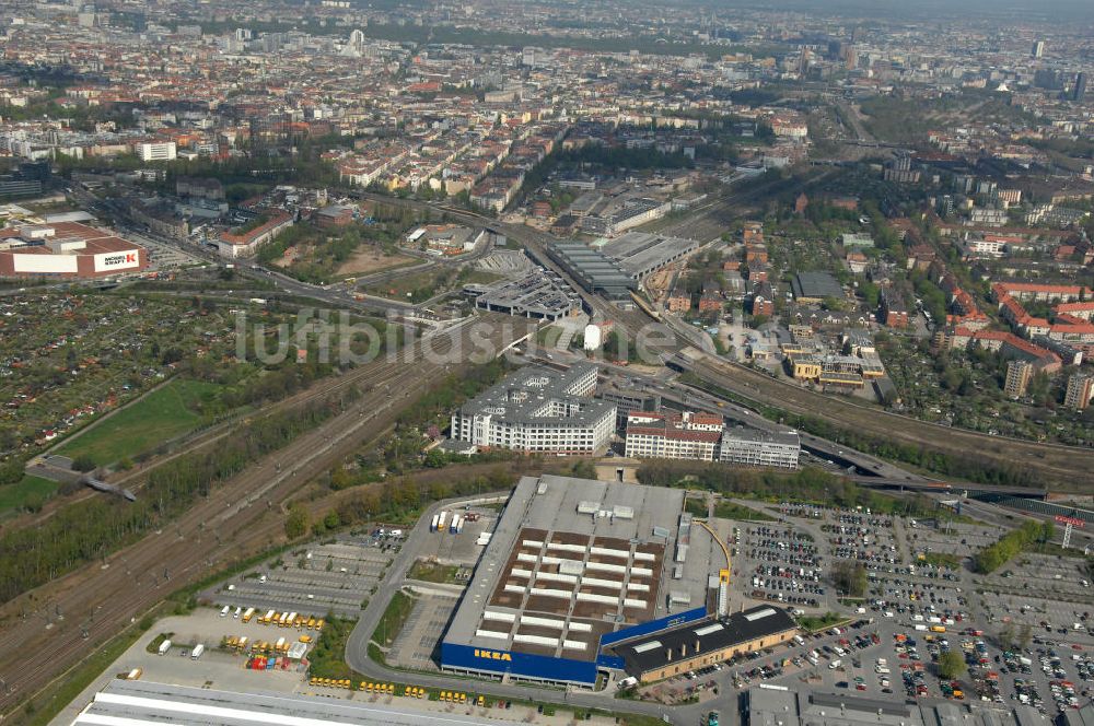 Berlin von oben - IKEA Möbelhaus / furniture store Berlin-Tempelhof