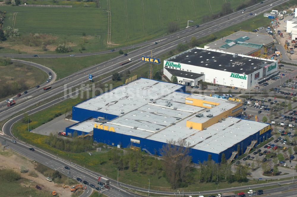 Waltersdorf von oben - IKEA Möbelhaus / furniture store Berlin-Waltersdorf