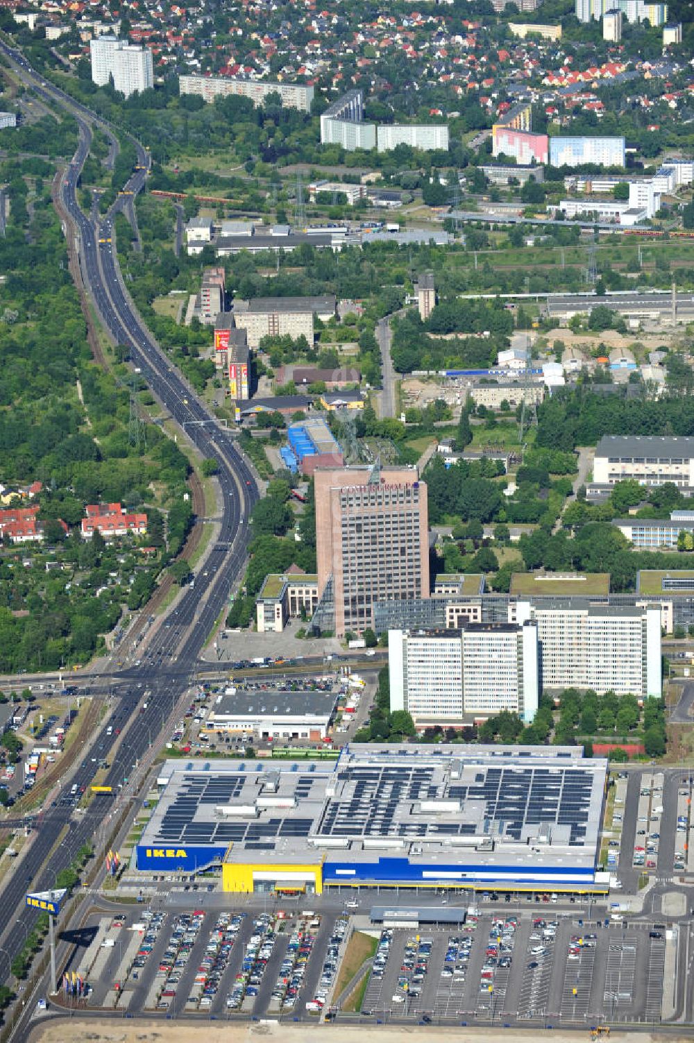 Berlin Lichtenberg aus der Vogelperspektive: IKEA-Neubau Berlin Lichtenberg