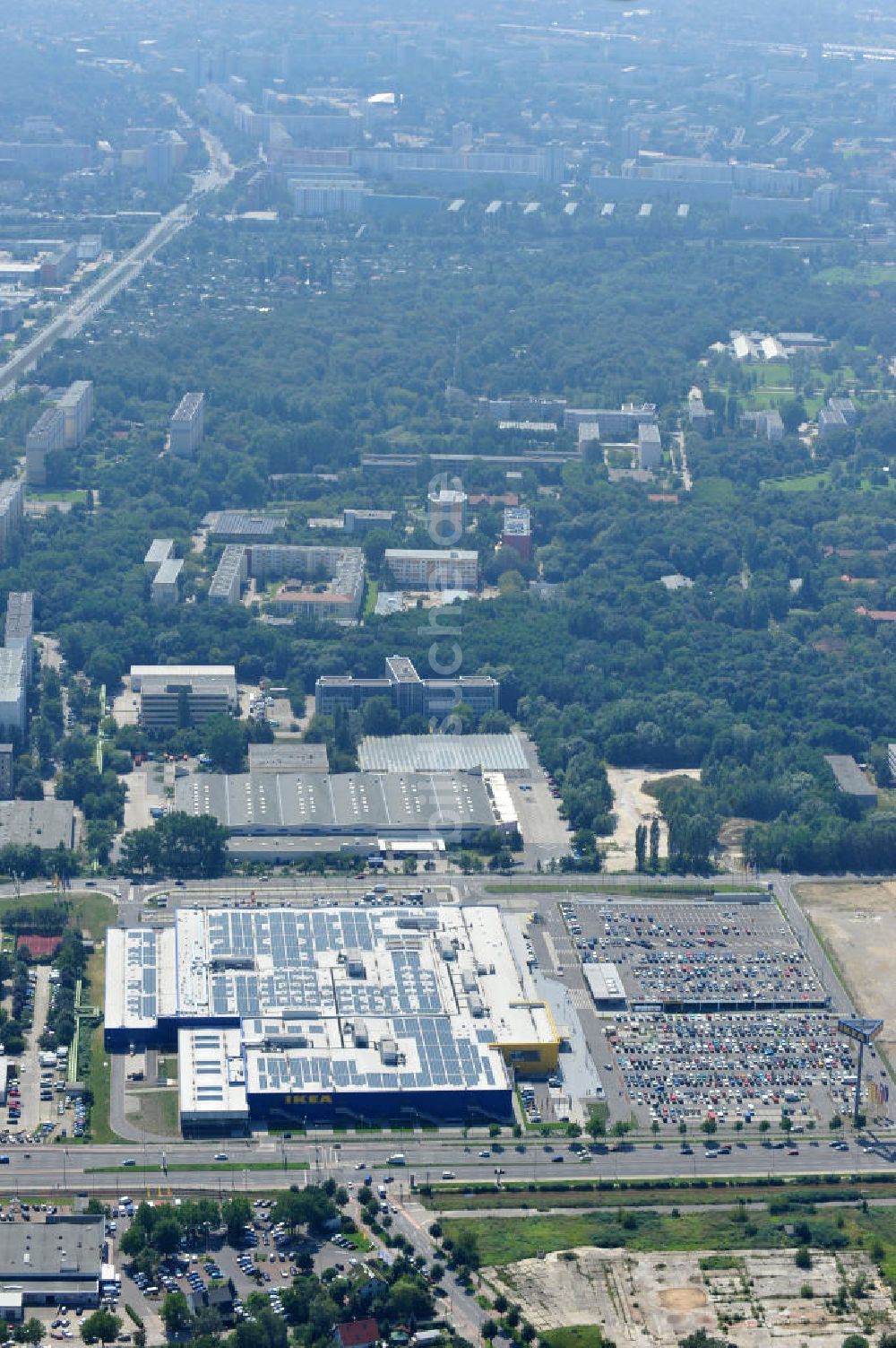 Berlin Lichtenberg aus der Vogelperspektive: IKEA-Neubau Berlin Lichtenberg